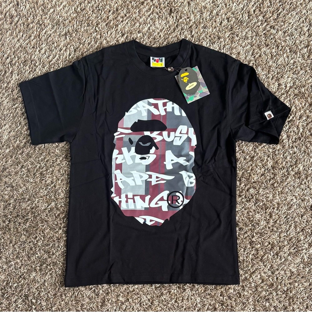 Bape Black and Red Graphic Tee